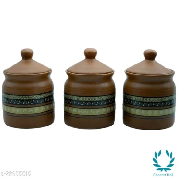 300ml Ceramic Pickle Jars With Lid Set Of 3 - Jars
